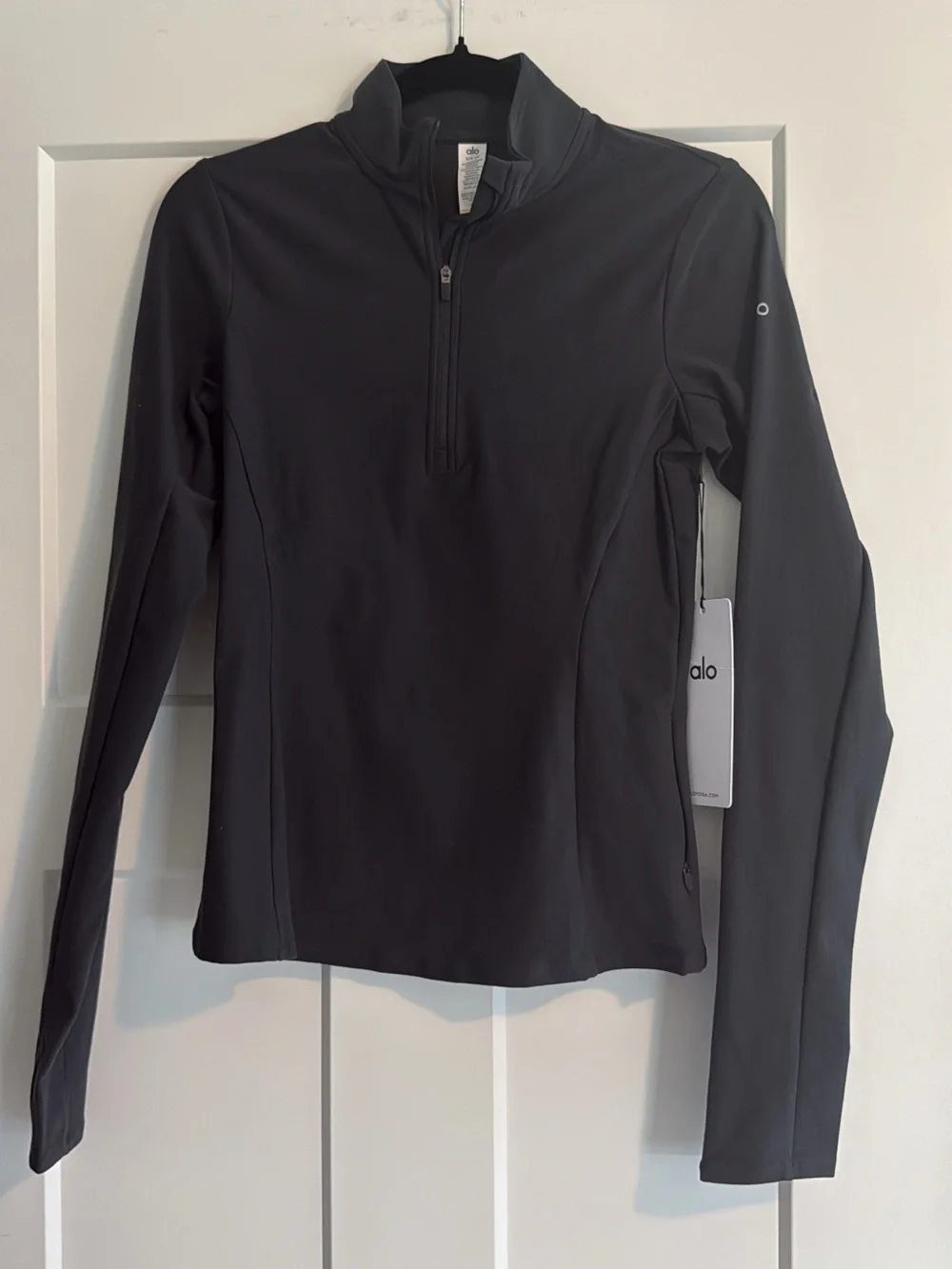 Alo Small Alosoft 1/2 Zip Rapid Pullover in Gray